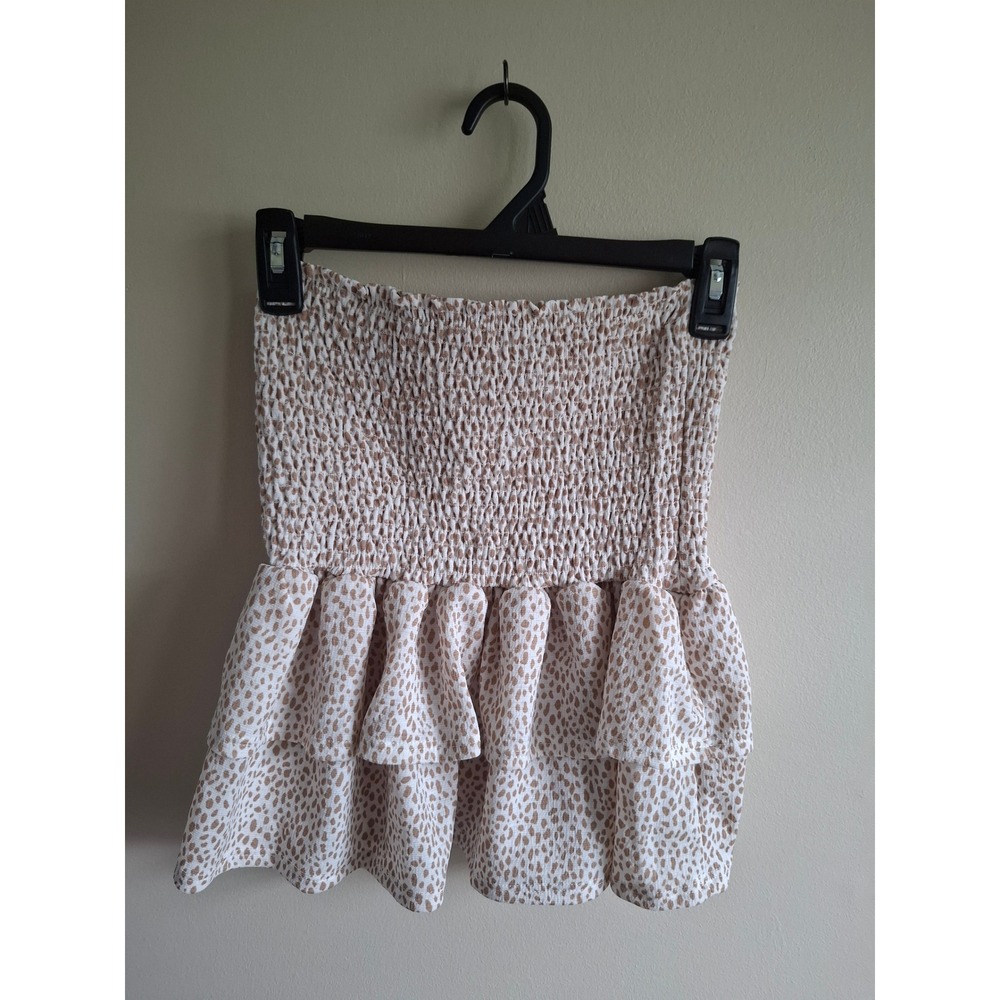 talulah Flowy Animal Print Tiered High Waisted Skirt Y2K Fairy Feminine Boho S